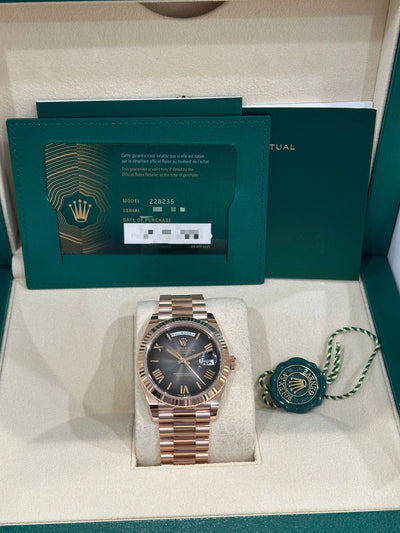 Rolex Slate Ombre Dial, 41mm rose Gold 228235 President New Release 2024