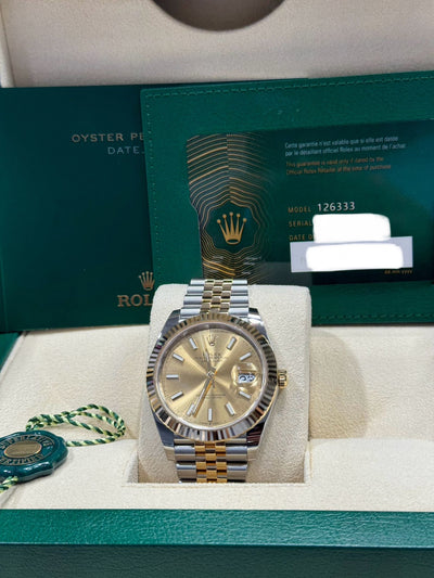 ROLEX DATEJUST 41 JUBILEE BRACELET, TWO TONE (YELLOW GOLD), CHAMPAGNE DIAL, 126333