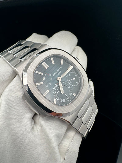 Patek Philippe NAUTILUS 5712/1A (Brand New),Self-Winding, 40 mm, Stainless Steel, Black-blue Dial, Sapphire crystal case back, Steel Bracelet