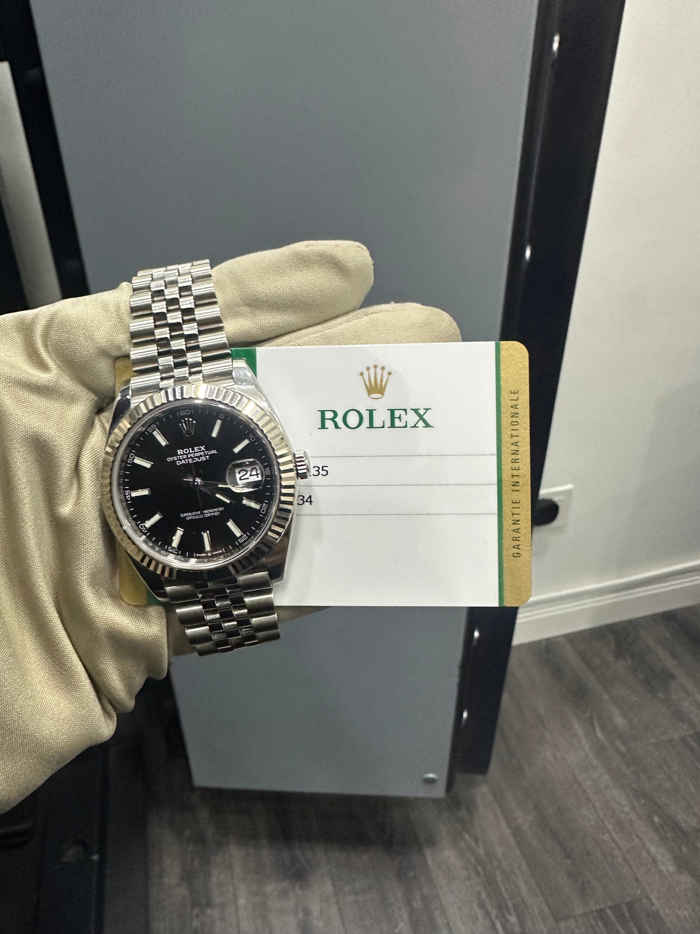 Rolex Datejust 41mm Black Stick Dial, Jubilee Band 126334 Pre-Owned (2019)