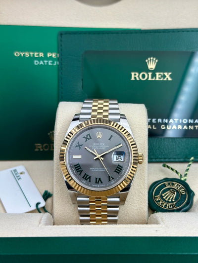 ROLEX DATEJUST 41 JUBILEE BRACELET, TWO TONE (YELLOW GOLD), WIMBLEDON DIAL, 126333