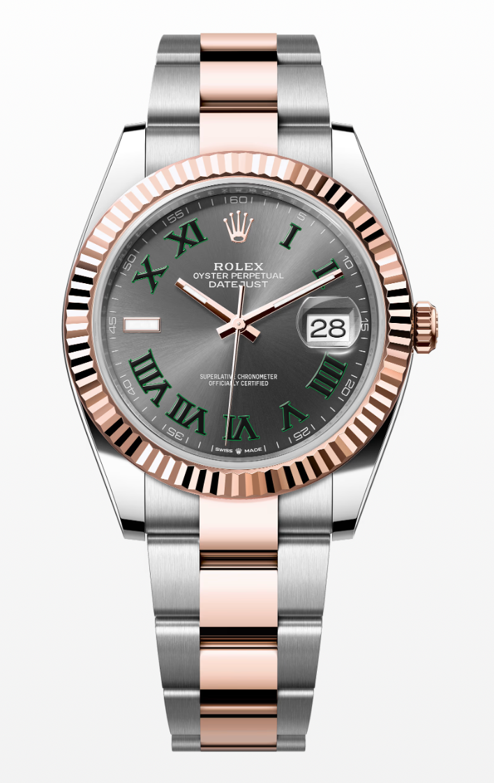 ROLEX DATEJUST 41, OYSTER, 41MM, OYSTERSTEEL AND EVEROSE GOLD, WIMBLEDON DIAL, OYSTER BRACELET, REF 126331