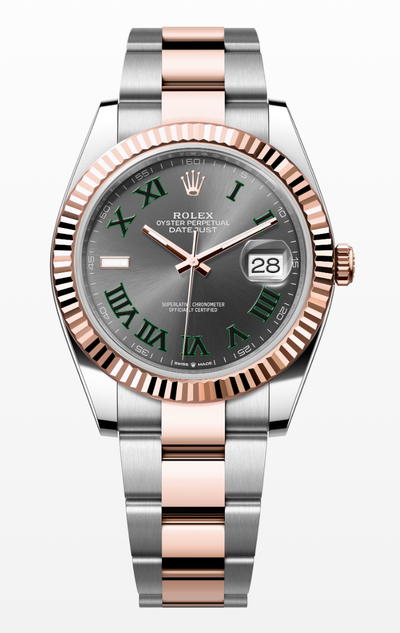 ROLEX DATEJUST 41, OYSTER, 41MM, OYSTERSTEEL AND EVEROSE GOLD, WIMBLEDON DIAL, OYSTER BRACELET, REF 126331