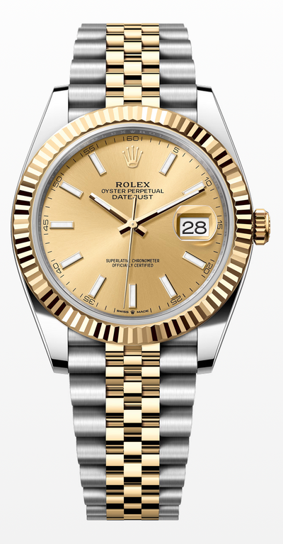 ROLEX DATEJUST 41 JUBILEE BRACELET, TWO TONE (YELLOW GOLD), CHAMPAGNE DIAL, 126333