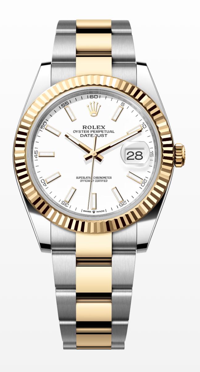 ROLEX DATEJUST 41, OYSTER BRACELET, TWO TONE (YELLOW GOLD), WHITE STICK DIAL, 126333 Regular price