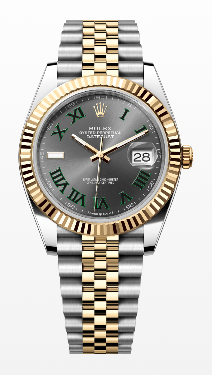 ROLEX DATEJUST 41 JUBILEE BRACELET, TWO TONE (YELLOW GOLD), WIMBLEDON DIAL, 126333