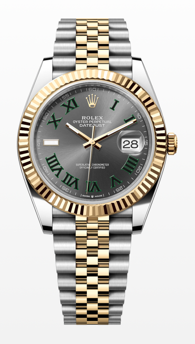 ROLEX DATEJUST 41 JUBILEE BRACELET, TWO TONE (YELLOW GOLD), WIMBLEDON DIAL, 126333