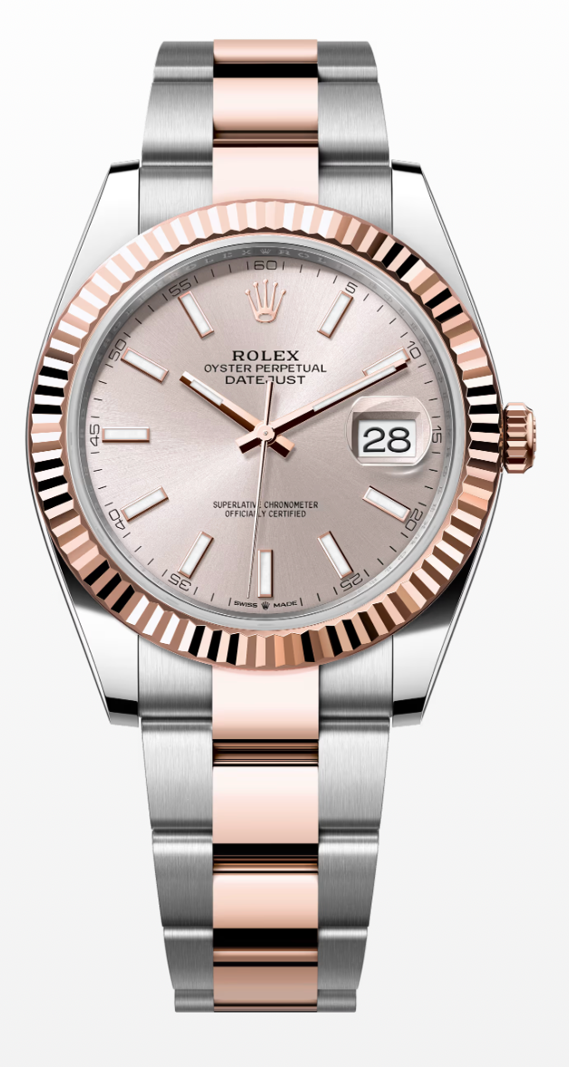 ROLEX DATEJUST 41, OYSTER, 41MM, OYSTERSTEEL AND EVEROSE GOLD, SUNDUST DIAL, OYSTER BRACELET, REF 126331