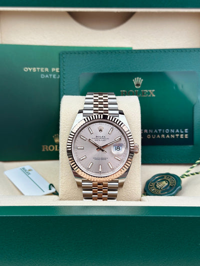 Rolex Datejust 41, oyster, 41 mm, Oystersteel and everose gold, Sundust dial, Oyster bracelet, ref 126331