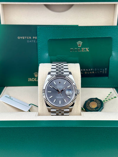 Rolex Datejust 41, Oyster, 41 mm, Oystersteel and White Gold, Slate Index dial, Jubilee bracelet, 126334