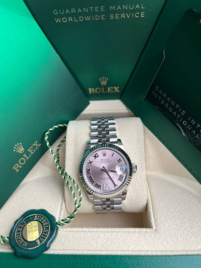 Rolex Datejust 31, Oyster, 31 mm, Oystersteel and White gold, Pink with diamonds Roman Dial, Jubilee Bracelet ref. 278274