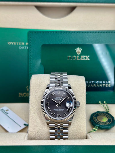 Rolex Datejust 31, Oyster, 31 mm, Oystersteel and White gold, Dark Grey Roman Dial, Jubilee Bracelet ref. 278274