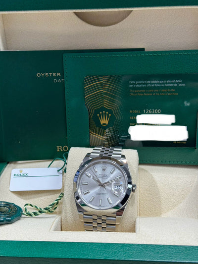 Rolex Datejust 41, Oyster, 41 mm, Oystersteel, Silver stick Dial, Jubilee Bracelet, 126300