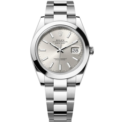 Rolex Datejust 41, Oyster, 41 mm, Oystersteel, Silver stick Dial, Oyster Bracelet, 126300