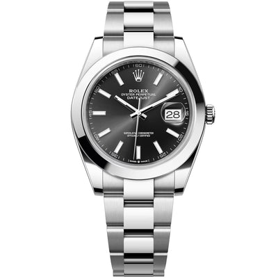 Rolex Datejust 41, Oyster, 41 mm, Oystersteel, Bright Black Dial, Oyster Bracelet, 126300