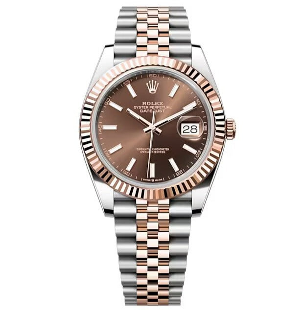 Rolex Datejust 41, oyster, 41 mm, Oystersteel and everose gold, Chocolate dial, Jubilee bracelet, ref 126331