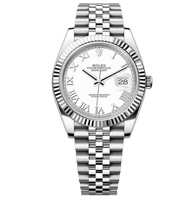 Rolex Datejust 41, Oyster, 41 mm, Oystersteel and White Gold, White Roman dial, Jubilee bracelet, 126334