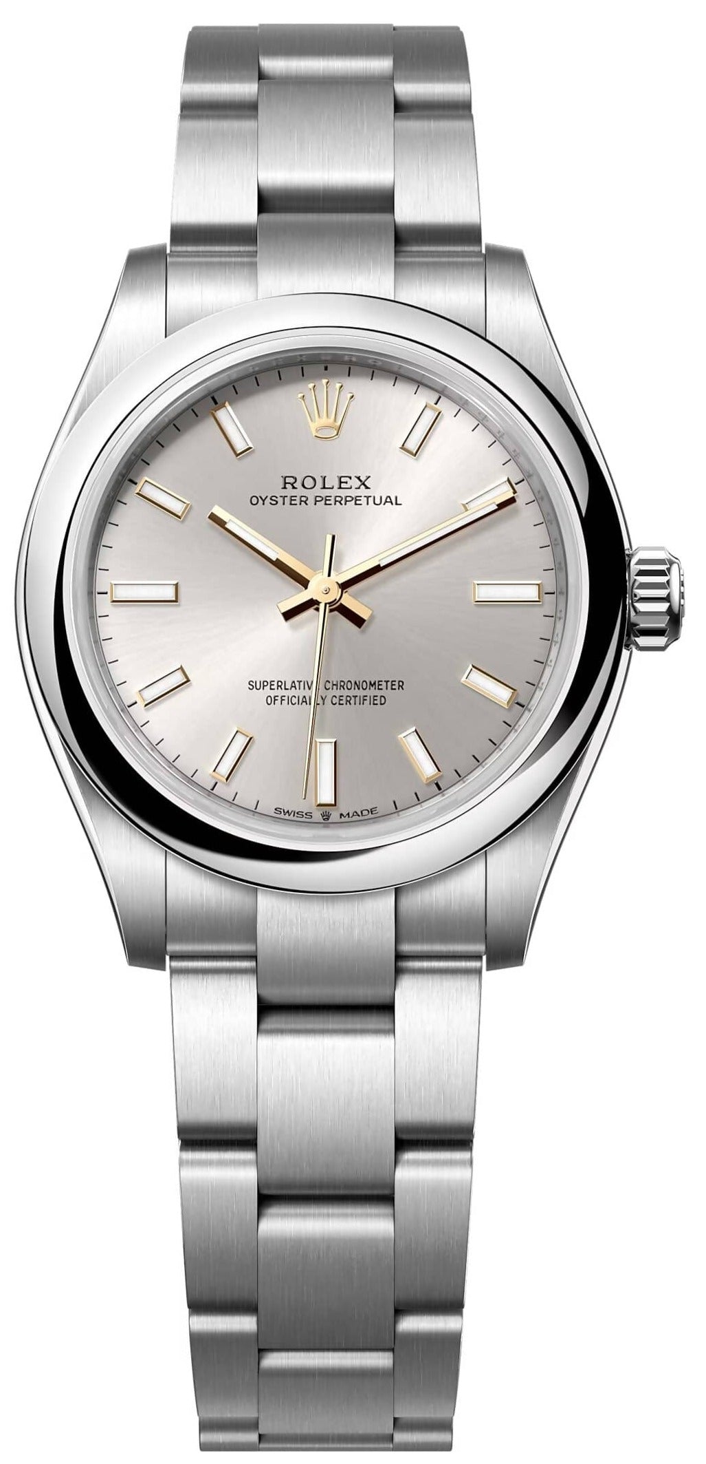 Rolex Oyster perpetual 31, Oyster, 31 mm, Oystersteel, Silver dial, Oyster bracelet, ref 277200
