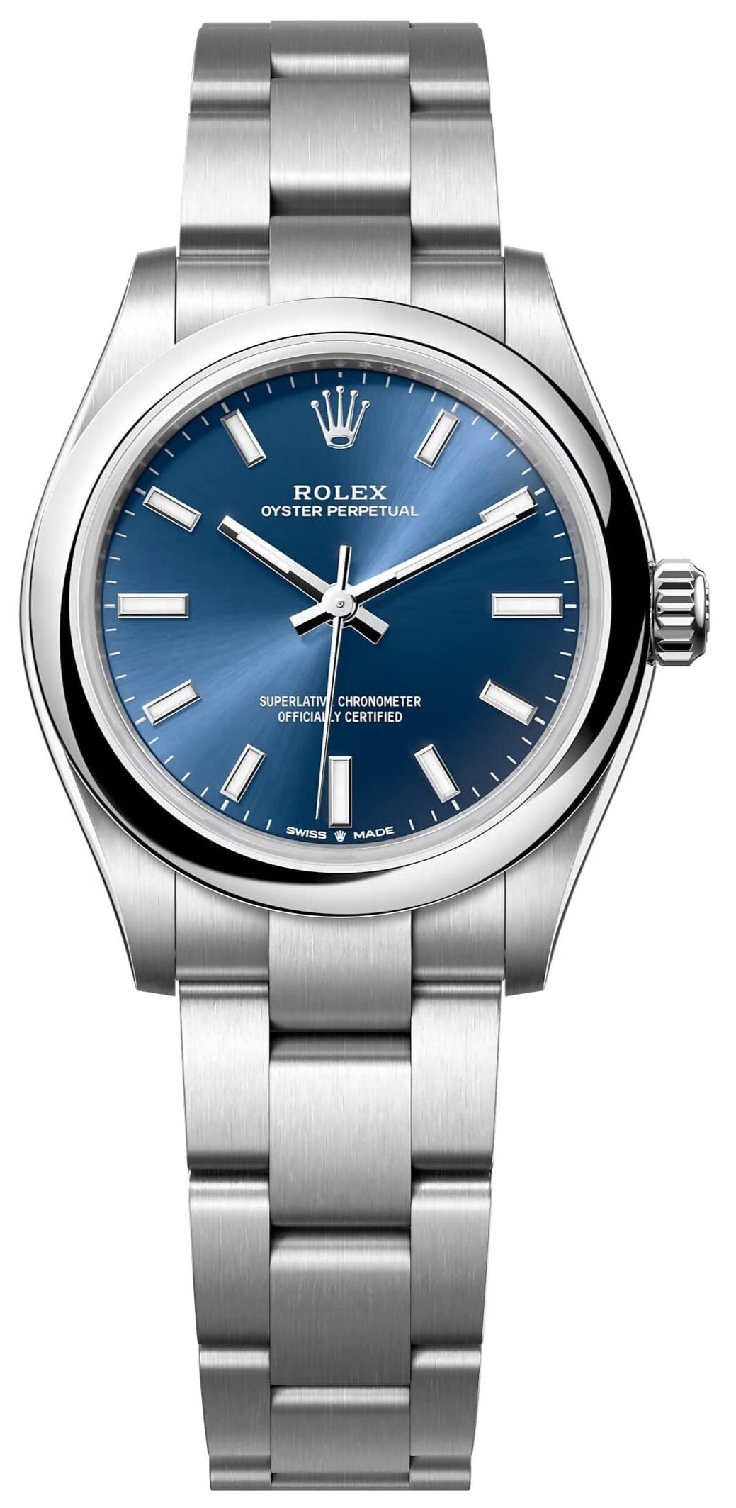 Rolex Oyster perpetual 31, Oyster, 31 mm, Oystersteel, Bright blue dial, Oyster bracelet, ref 277200
