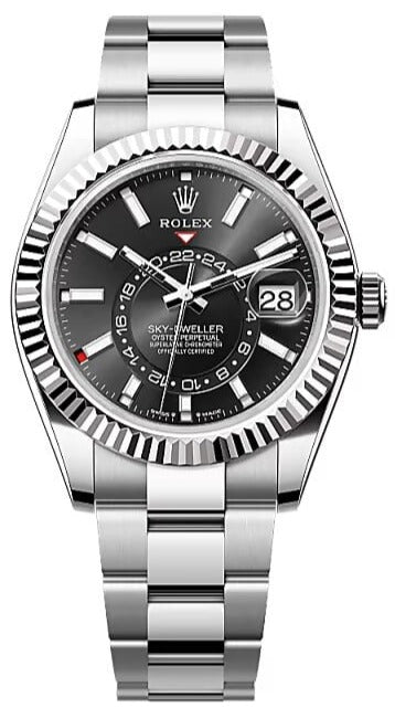 Rolex  sky-Dweller, Oyster, 42 mm, Oystersteel and white gold,  Bright black dial, oyster bracelet, 336934