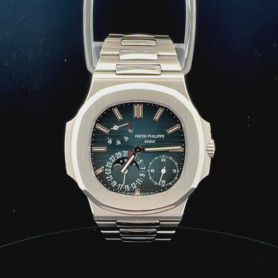 Patek Philippe NAUTILUS 5712/1A (Brand New),Self-Winding, 40 mm, Stainless Steel, Black-blue Dial, Sapphire crystal case back, Steel Bracelet