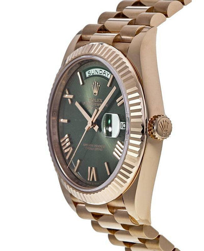 Rolex Day-Date 40 watch: 18kt everose gold - 228235 - Olive Green - 40mm NEW