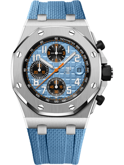 Audemars Piguet Royal Oak Offshore selfwinding chronograph, 42mm, Baby blue, ref 26238ST