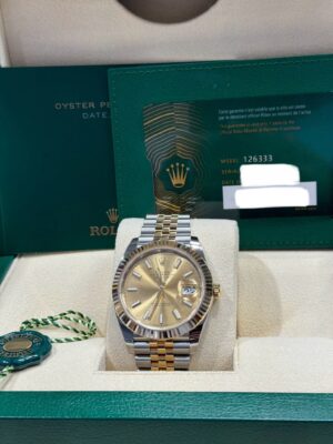 ROLEX DATEJUST 41 JUBILEE BRACELET, TWO TONE (YELLOW GOLD), CHAMPAGNE DIAL, 126333 - Image 2