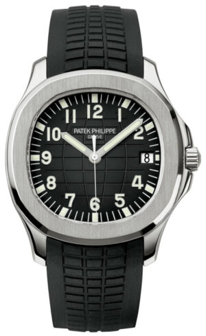 Patek Philippe Aquanaut,Self-Winding, 40.8 mm, Stainless Steel, Black embossed Dial, Transparent case back, Tropical Black Strap ref. 5167A