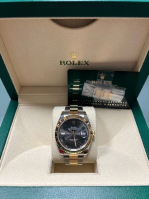 ROLEX DATEJUST 41, OYSTER BRACELET, TWO TONE (YELLOW GOLD), WIMBLEDON DIAL, 126333 PRE-OWNED - Image 2