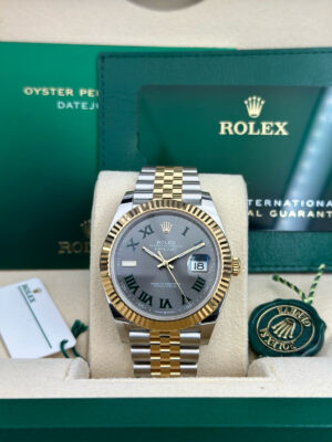 ROLEX DATEJUST 41 JUBILEE BRACELET, TWO TONE (YELLOW GOLD), WIMBLEDON DIAL, 126333 - Image 2