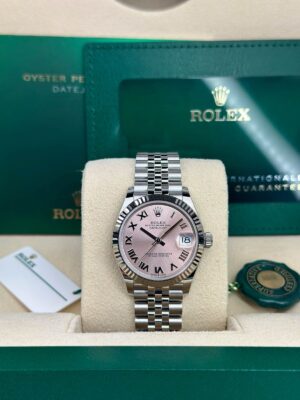 ROLEX DATEJUST 31, OYSTER, 31 MM, OYSTERSTEEL AND WHITE GOLD, PINK ROMAN DIAL, JUBILEE BRACELET REF. 278274