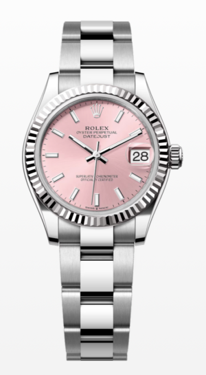 ROLEX DATEJUST 31, OYSTER, 31 MM, OYSTERSTEEL AND WHITE GOLD, PINK DIAL, OYSTER BRACELET REF. 278274