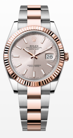 ROLEX DATEJUST 41, OYSTER, 41MM, OYSTERSTEEL AND EVEROSE GOLD, SUNDUST DIAL, OYSTER BRACELET, REF 126331