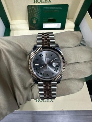 Rolex Datejust 41, Oyster, 41mm, Oystersteel and Everose Gold (Ref. 126331) Wimbledon Dial - Image 4