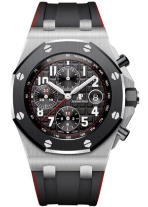 Audemars Piguet Royal Oak Offshore Chronograph Vampire Chronograph Steel 42mm Ceramic Bezel Black Dial