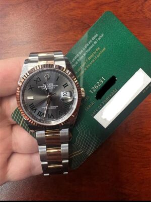 Rolex datejust 36 (Wimbledon), Oyster Bracelet, 36 mm, Oystersteel and everose gold ref. 126231 - Image 2