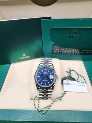 Rolex Datejust 36, Oyster, 36mm, oystersteel and white gold, Blue motif dial, referencie 126234 - Image 2