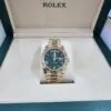 Rolex Day-Date 40, Oyster, 40 mm, 18kt Yellow Gold, Green dial, Fluted bezel and president bracelet, 228238 - Image 2