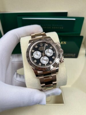 Rolex Cosmograph daytona, Oyster, 40 mm, 18kt Everose gold, Black Diamond Dial, 18kt Everose gold bezel and Oyster bracelet, 126505 - Image 2