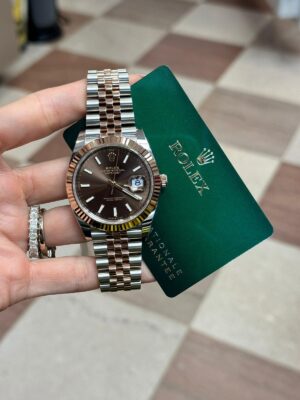 Rolex Datejust 41, oyster, 41 mm, Oystersteel and everose gold, Chocolate dial, Jubilee bracelet, ref 126331 - Image 2