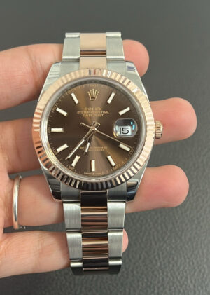 Rolex Datejust 41, oyster, 41mm, Oystersteel and everose gold, Chocolate dial, Oyster bracelet, ref 126331 - Image 2