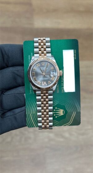 Rolex Datejust 31, Oyster, 31 mm, Oystersteel and Everose gold, Slate with diamonds Dial, Jubilee Bracelet ref. 278271 - Image 2