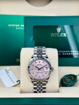 Rolex Datejust 31, Oyster, 31 mm, Oystersteel and White gold, Pink with diamonds Dial, Jubilee Bracelet ref. 278274 - Image 2