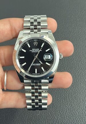 Rolex Datejust 41, Oyster, 41 mm, Oystersteel, Bright Black Stick Dial, Jubilee Bracelet, 126300 - Image 2