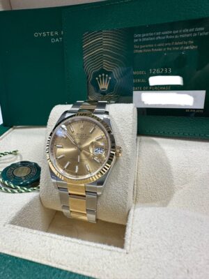 Rolex  Datejust 36, Oyster, 36 mm, Oystersteel and yellow gold features,  Champagne-colour dial, oyster bracelet, 126233 - Image 2