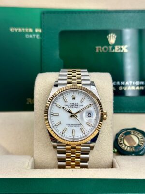 Rolex  Datejust 36, Oyster, 36 mm, Oystersteel and yellow gold features,  white dial, jubilee bracelet, 126233 - Image 2