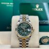 Rolex  Datejust 31, Oyster, 31 mm, Oystersteel and Yellow gold features,  Olive-green floral-motif, diamond-set dial, jubilee bracelet, 278273 - Image 2