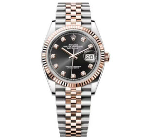 Rolex datejust 36 (NEW), Jubilee bracelet, Black diamond Dial, 36 mm, Oystersteel and everose gold ref. 126231