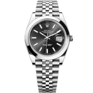 Rolex Datejust 41, Oyster, 41 mm, Oystersteel, Bright Black Stick Dial, Jubilee Bracelet, 126300